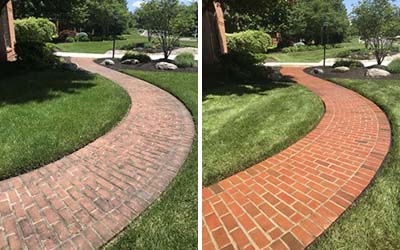 Brick Path Power Washing
